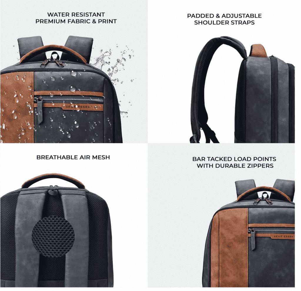 GEAR Faux Leather Color Block Laptop Bags 34 L