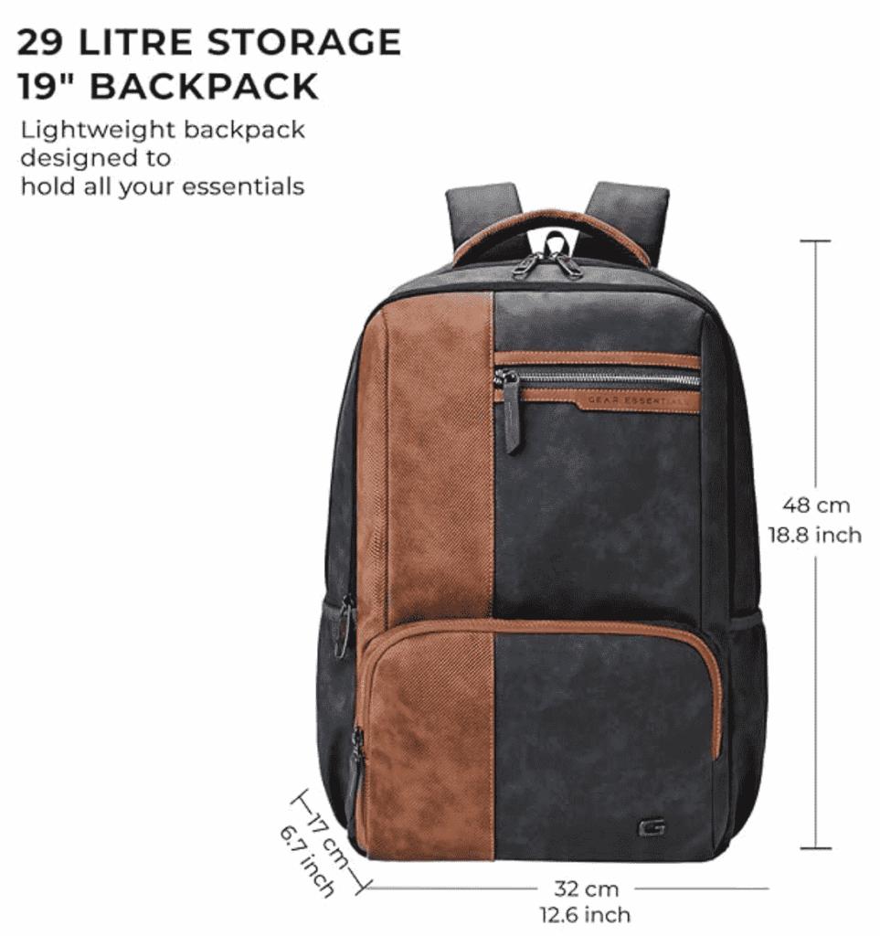 GEAR Faux Leather Color Block Laptop Bags 34 L